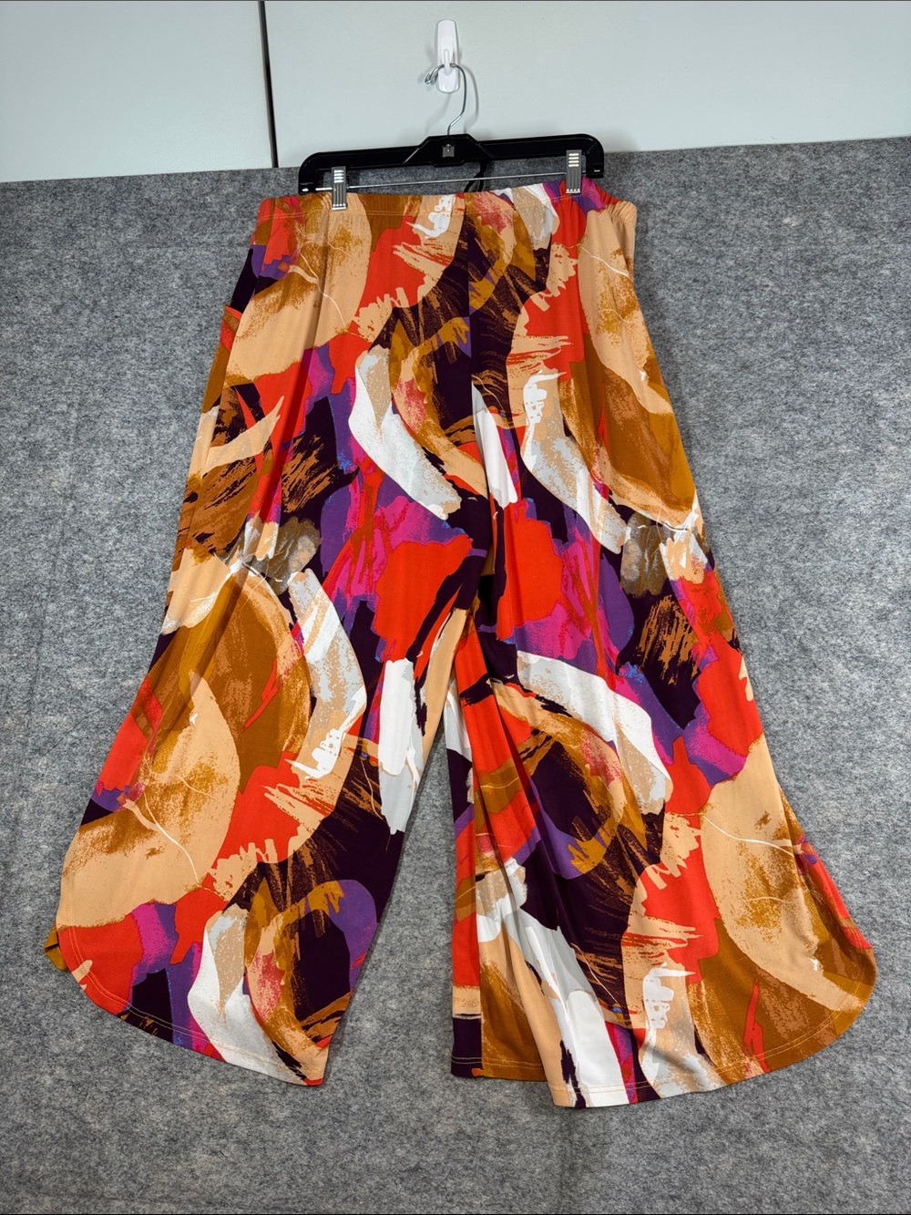 Marallis Wide Leg Pants Abstract Print XL Boho Palazzo Resort Vacation Summer - Picture 10 of 13